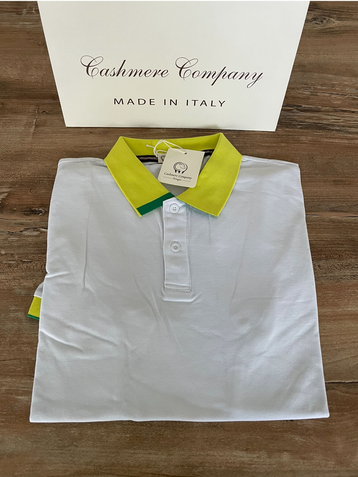 Polo uomo bianca manica corta  in cotone Cashmere Company