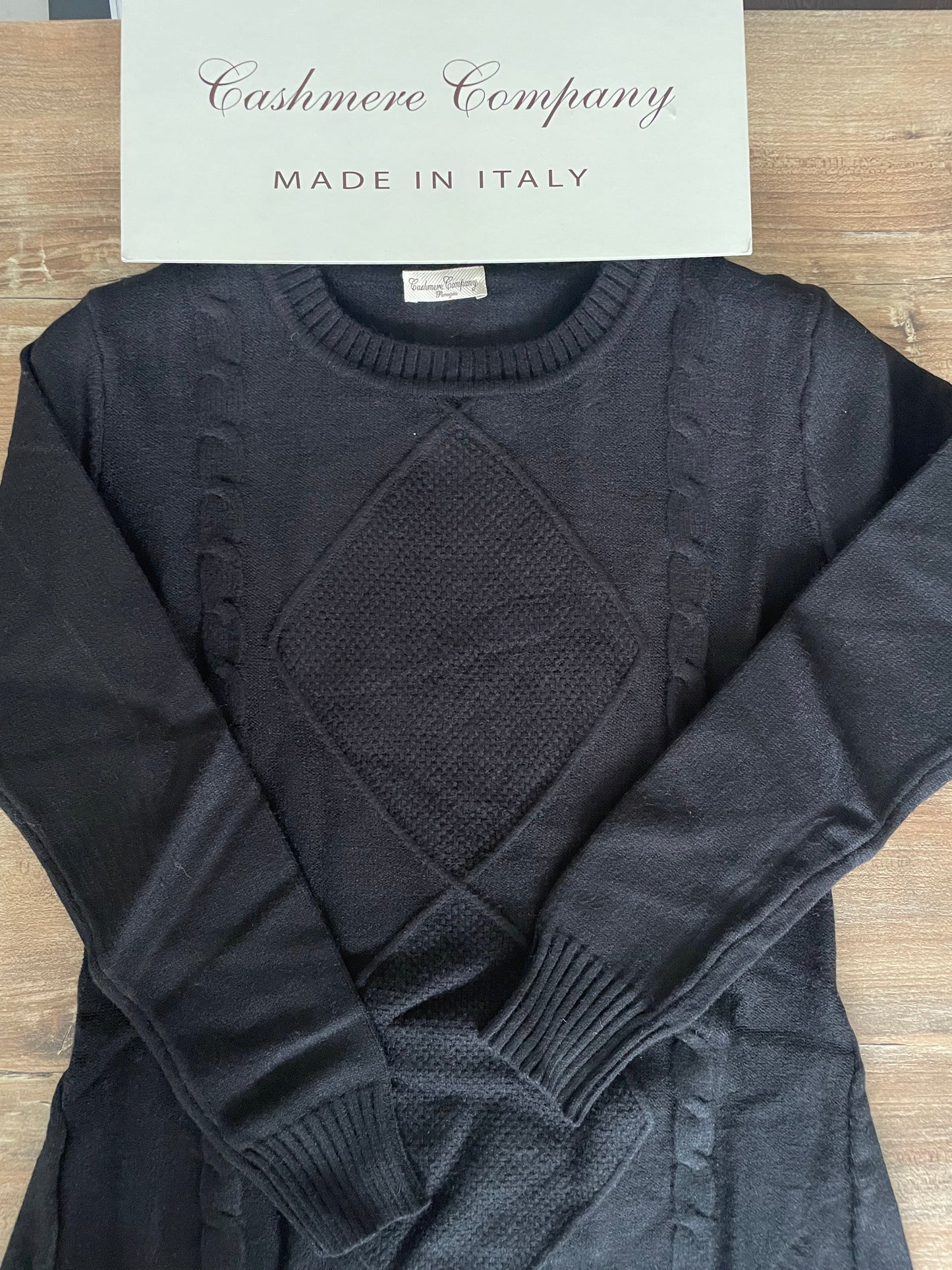 Vestito Nero Donna Cashmere - Elegante Corto Lana Made in Italy