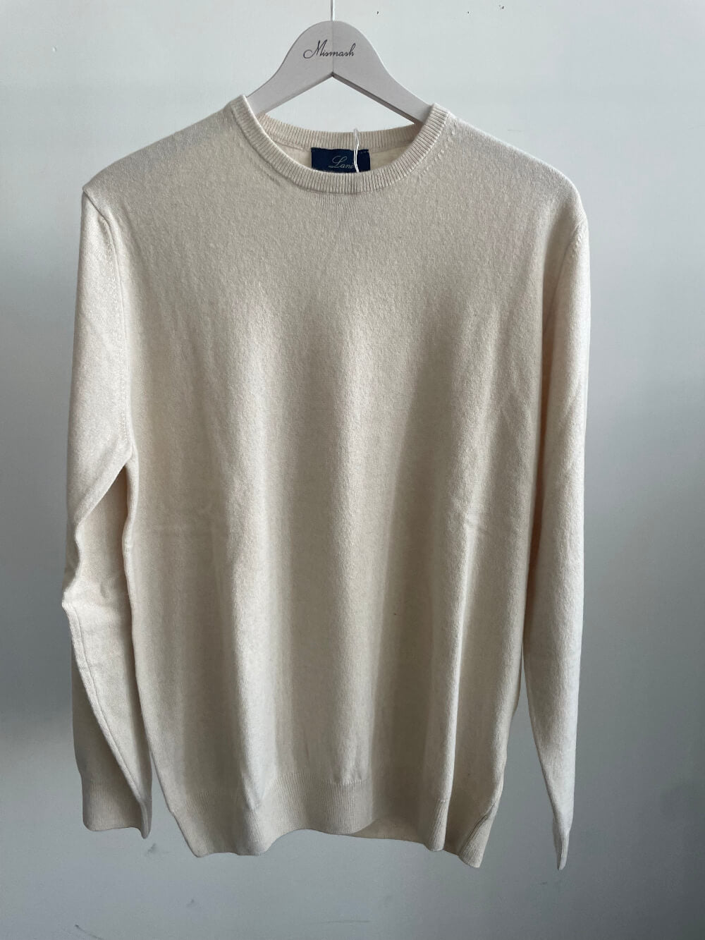 Lané maglia uomo girocollo sabbia Cashmere e lana Made in Italy