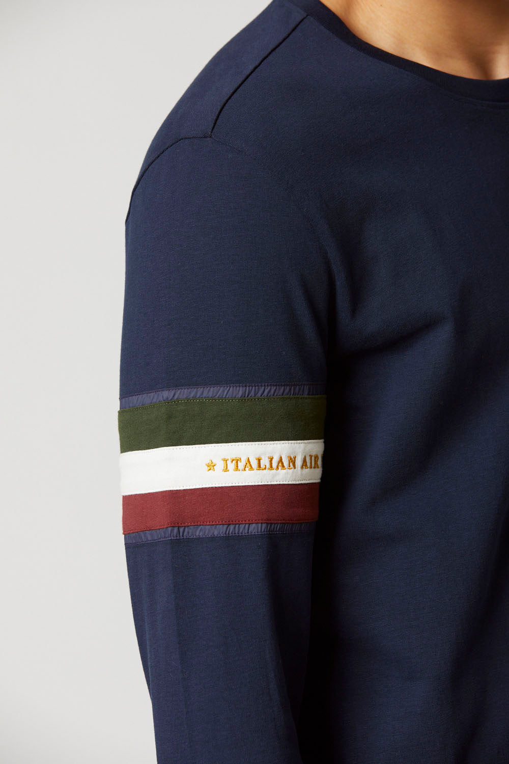 T-shirt Uomo Blu Aeronautica Militare Edizione Centenario - Manica Lunga Cotone Made in Italy