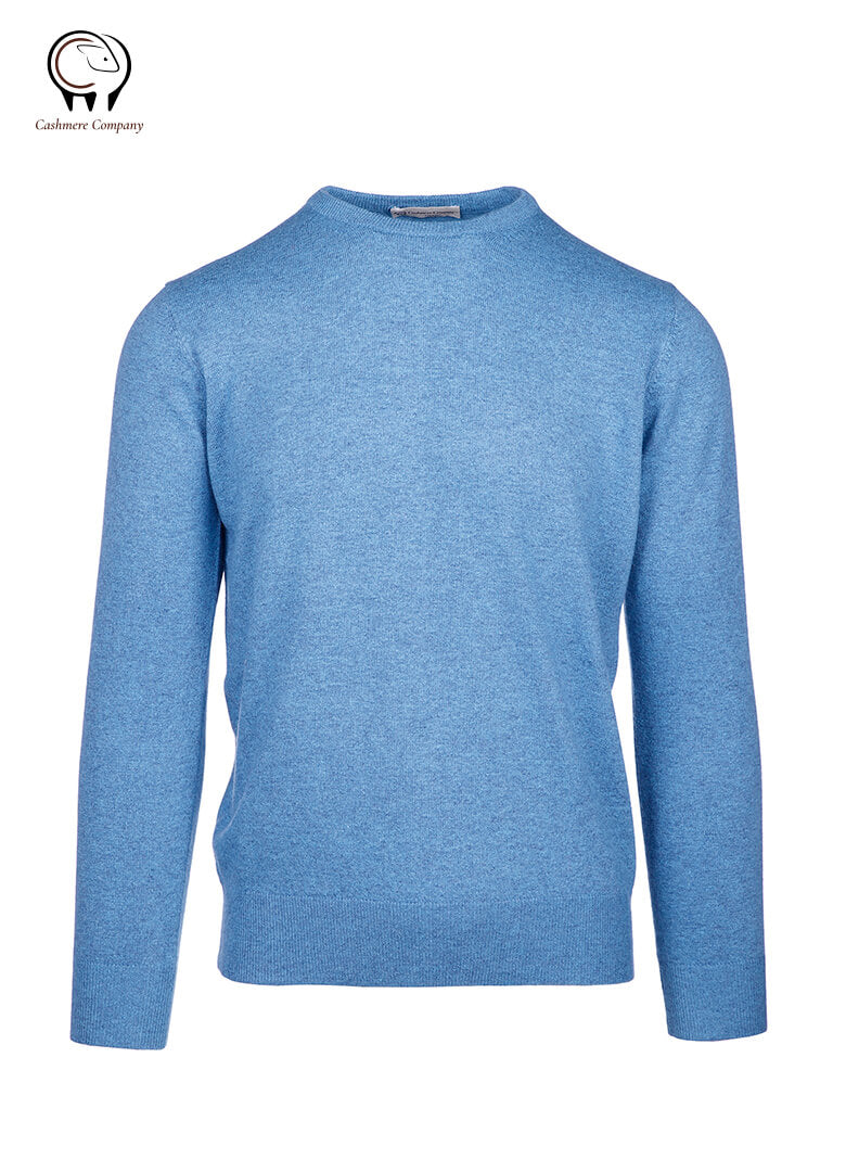Cashmere Company maglia uomo azzurro girocollo Cashmere Lana Seta