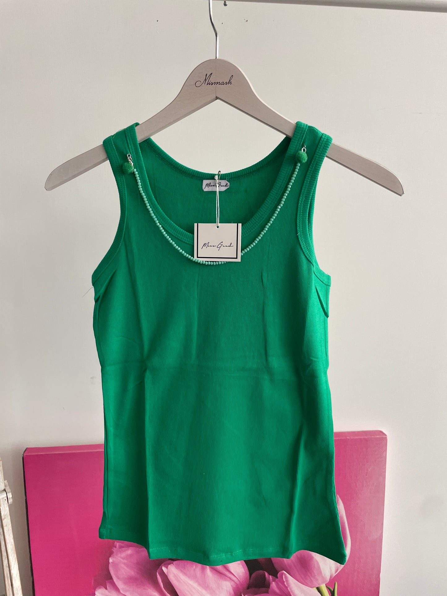 Top Donna Elegante con Collana Integrata - Canotta Multicolore Glamour Made in Italy