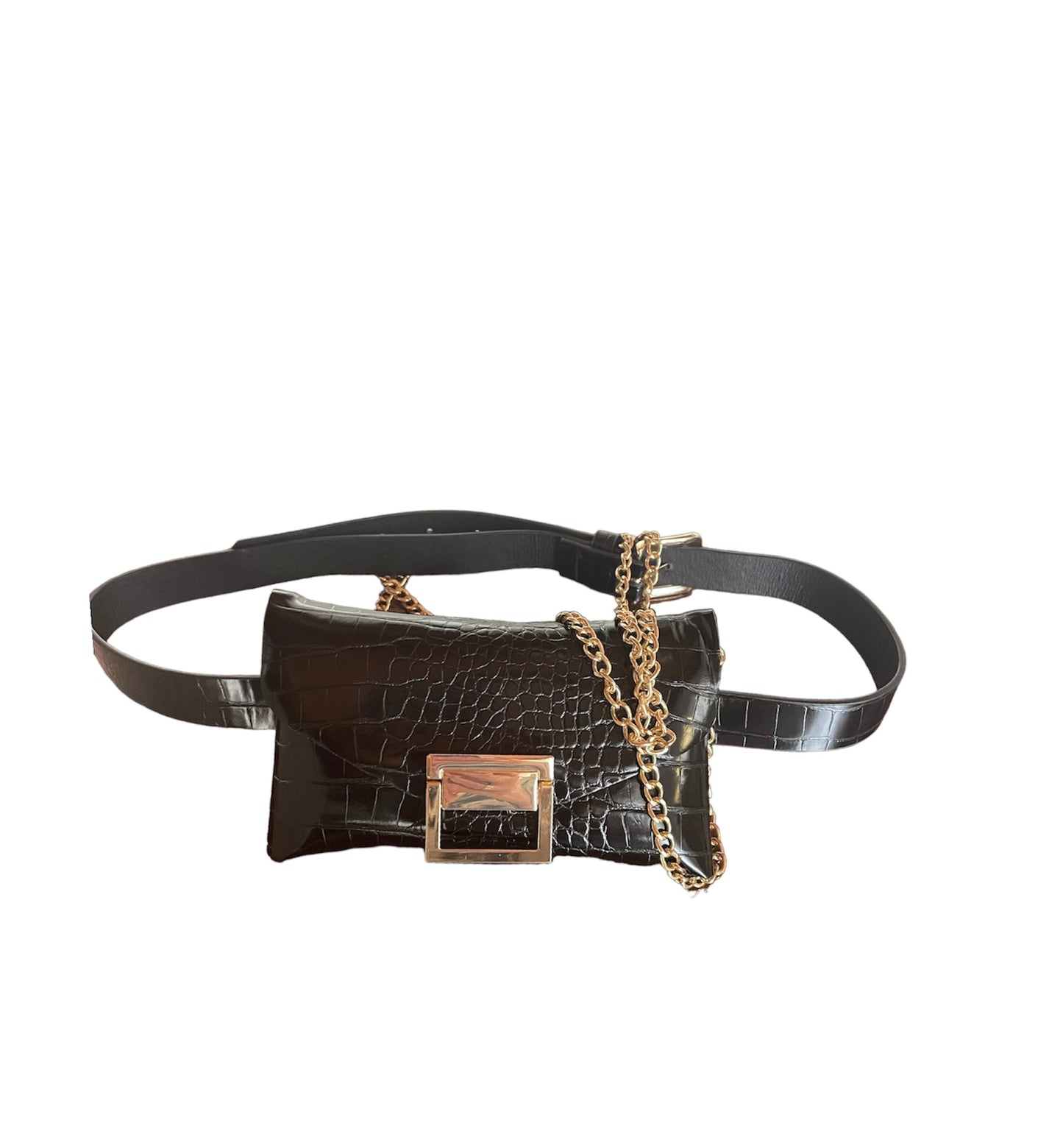 Marsupio Donna Nero con Tracolla - Belt Bag 3 in 1 Multifunzione