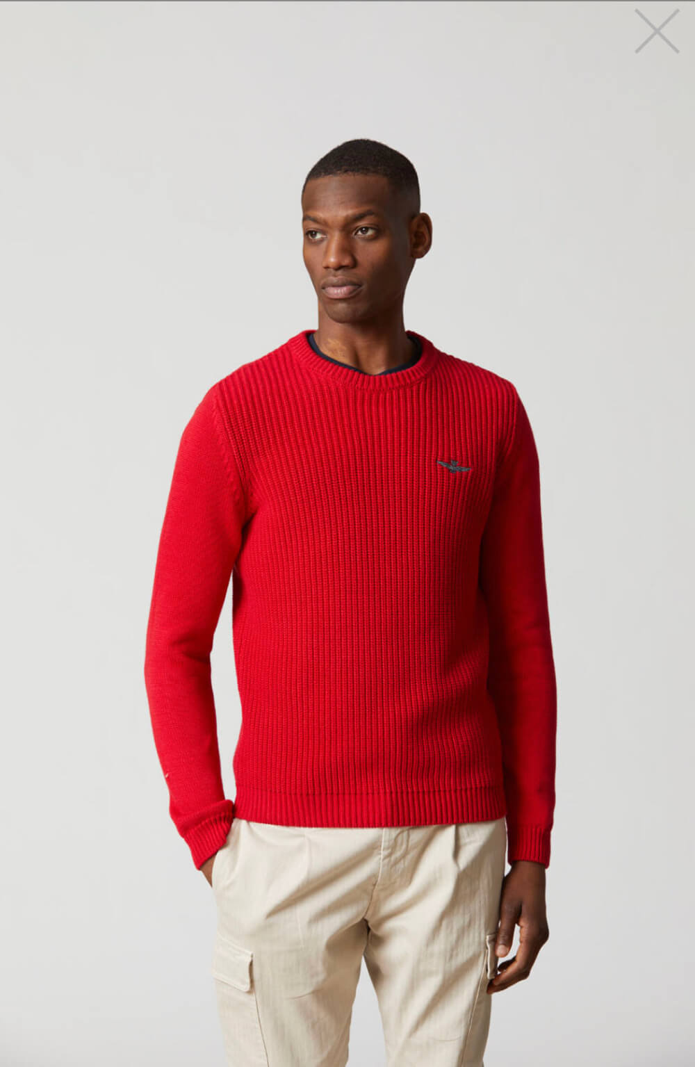 Aeronautica Militare maglia rosso costa inglese cotone , girocollo