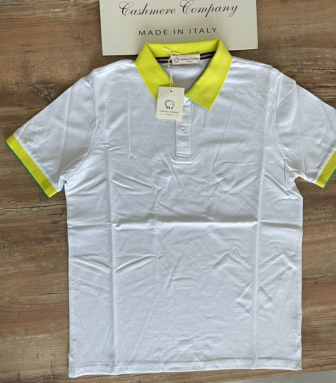 Polo uomo bianca manica corta  in cotone Cashmere Company