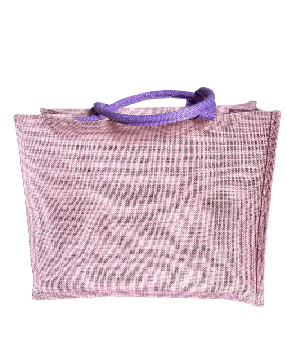Borsa mare grande spiaggia in tela juta con manico, viola, interno plastificato che la rende impermeabile , adatta anche per la barca