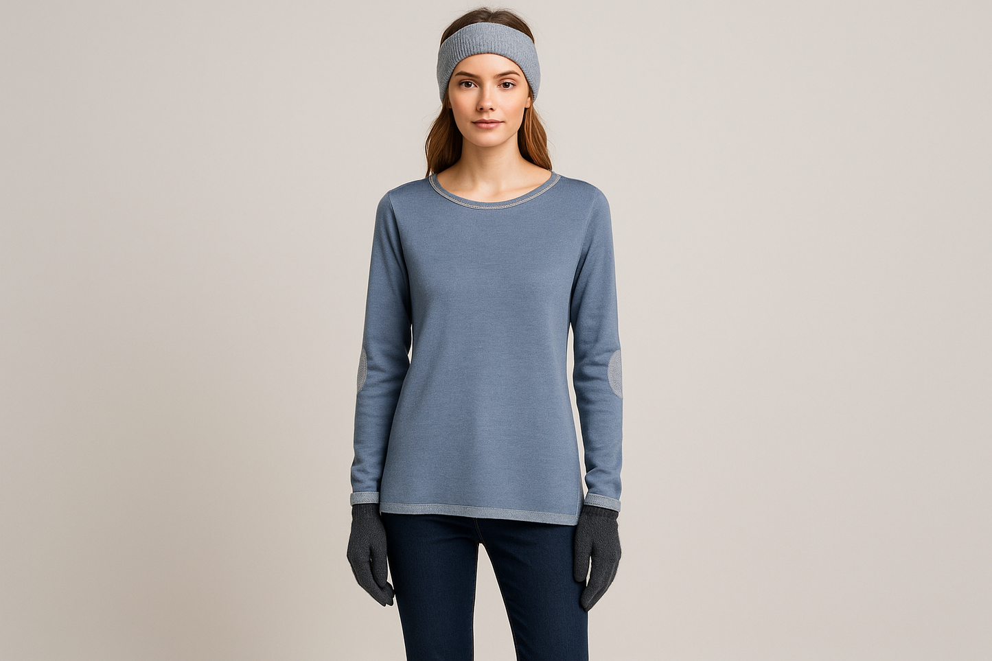 Cashmere Company maglia donna azzurro cashmere e lana made in Italy