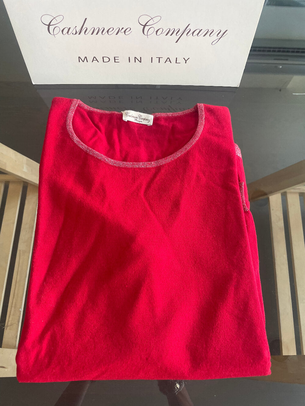 Cashmere Company maglia donna girocollo rosso Made in Italy