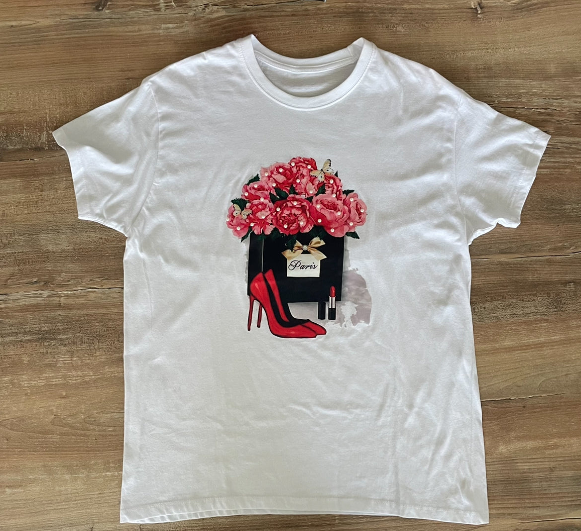 T-shirt Donna Over Bianca con Stampe Fantasy - Sconto 50%