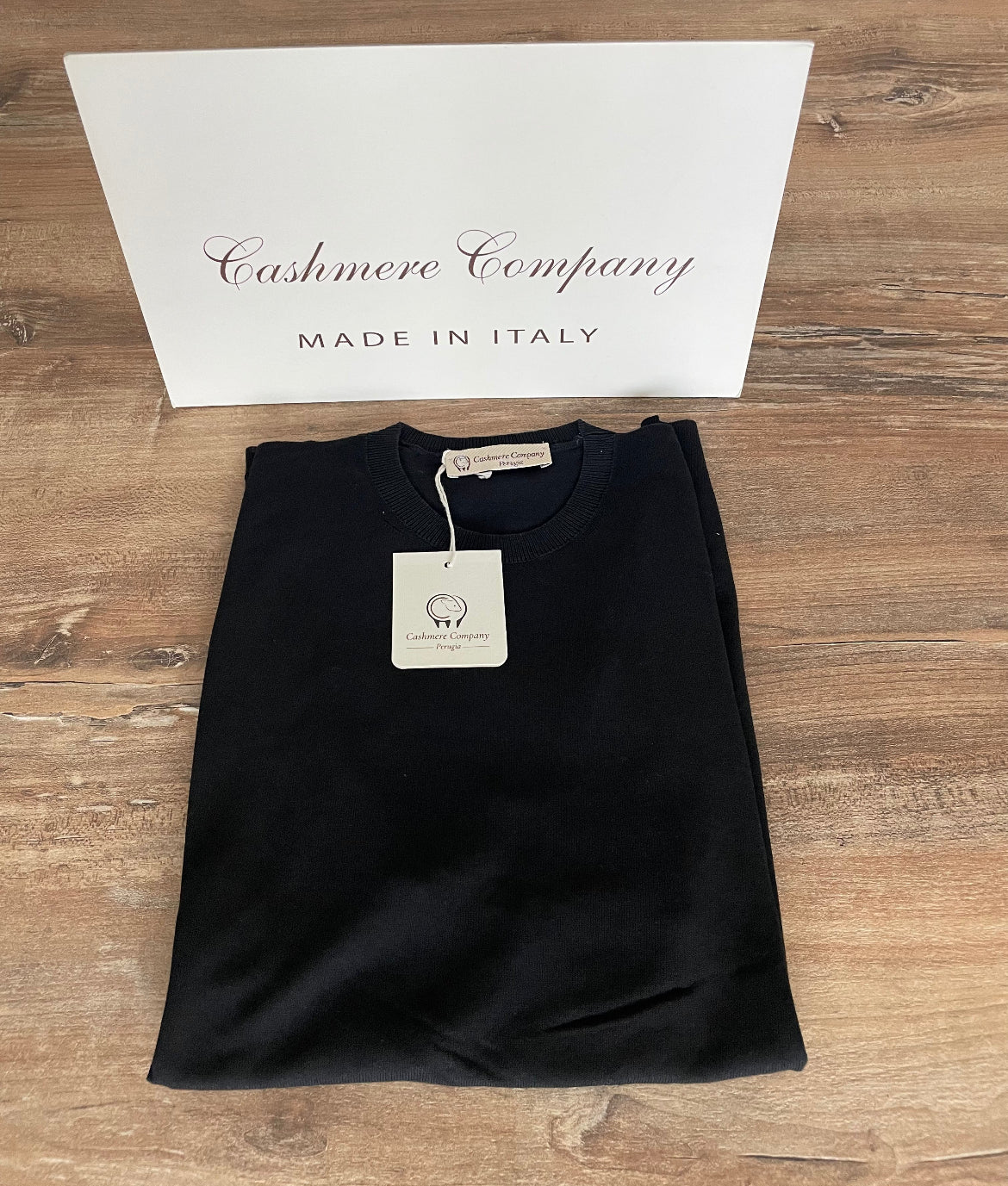 T-shirt Uomo nero Lino e cotone Cashmere Company maglia mezza manica Made in Italy