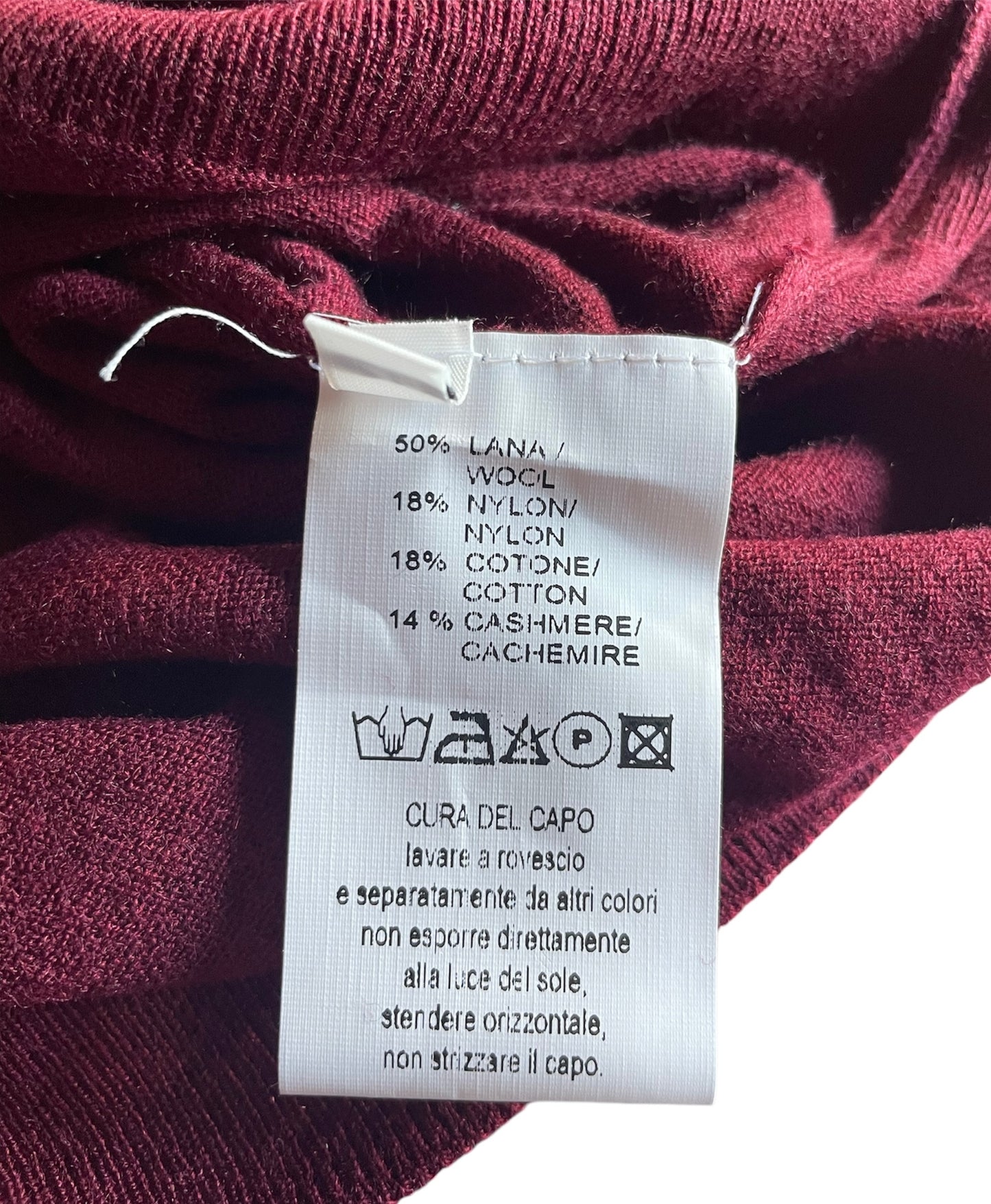 Cashmere Company maglia uomo girocollo Bordeaux cashmere lana