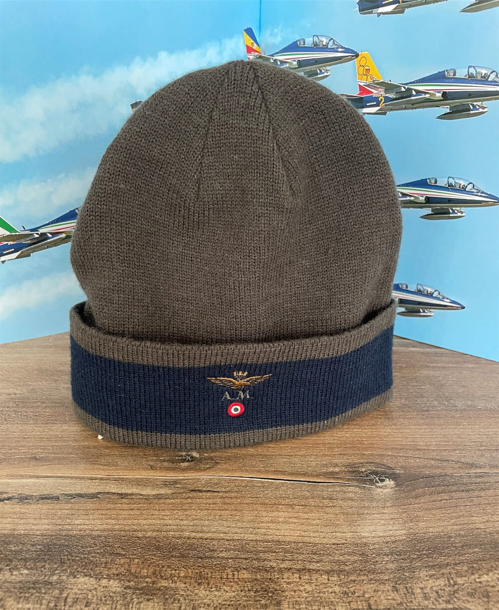 Aeronautica Militare cappello uomo verde militare in lana