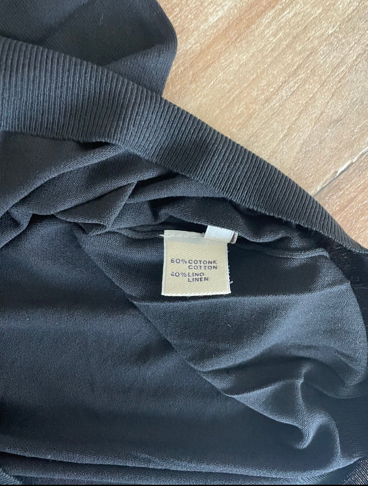 T-shirt Uomo nero Lino e cotone Cashmere Company maglia mezza manica Made in Italy