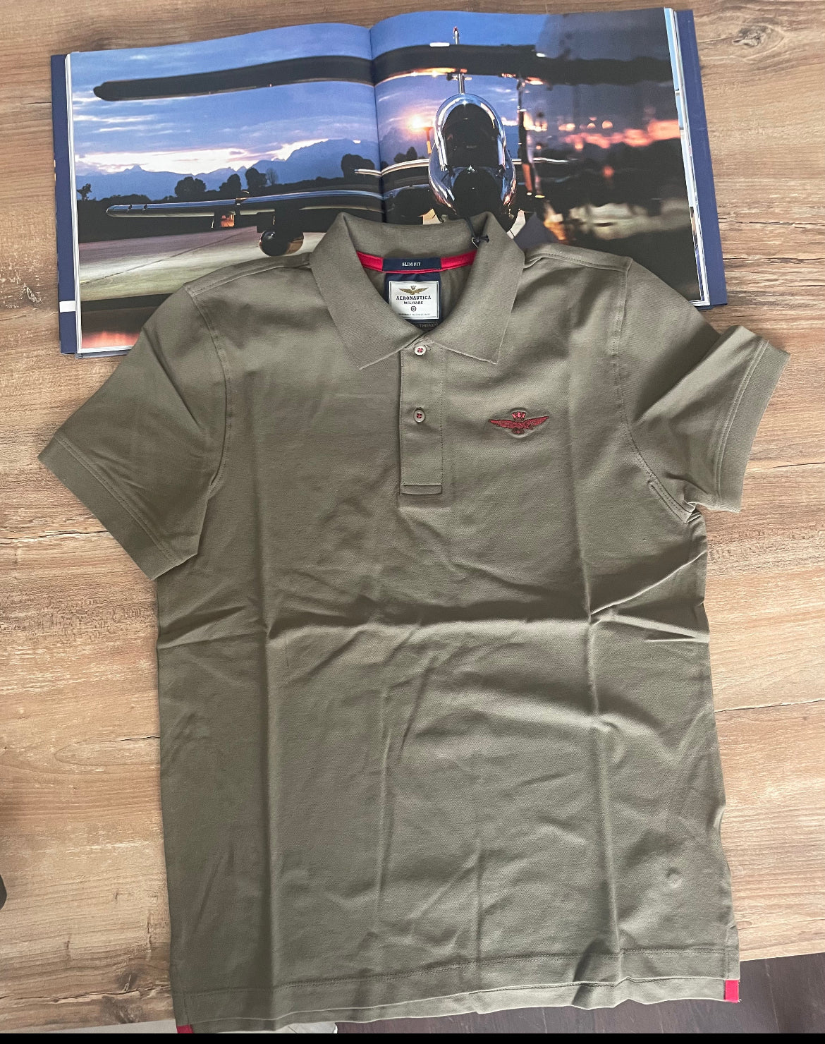 Aeronautica Militare Polo Uomo Verde Militare Manica Corta