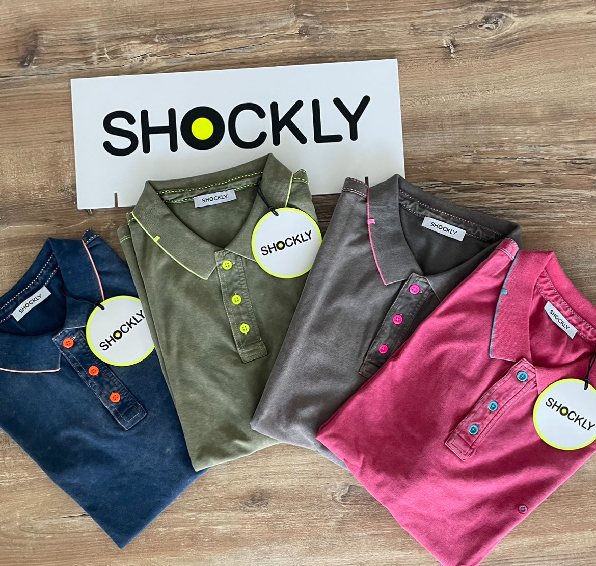 Polo uomo Shockly ,vintage Sc -50% vari colori,manica corta, cotone