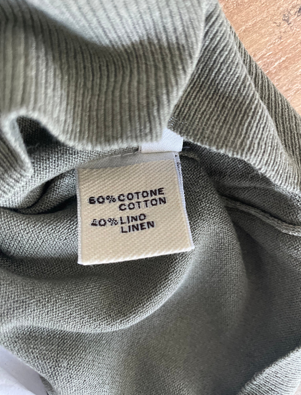 T-shirt uomo verde Lino e cotone Cashmere Company mezza manica Made in Italy