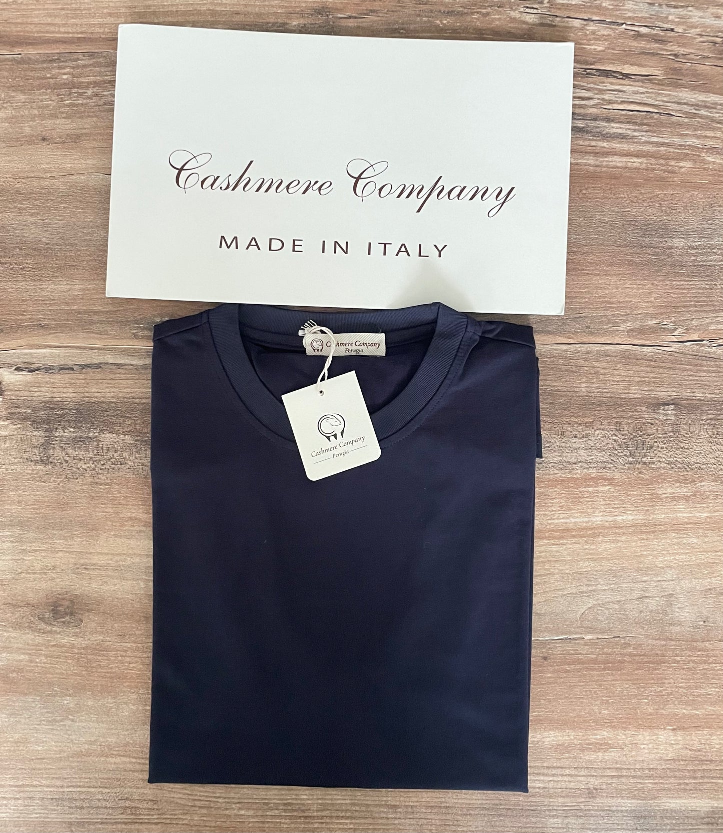 T-shirt Basic Blu navy Uomo | Cashmere Company, Cotone Manica Corta