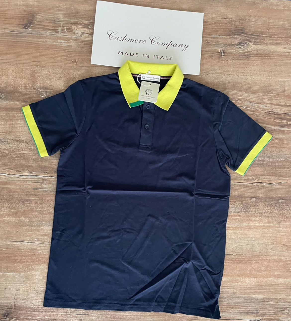 Cashmere Company Polo Uomo Blu SC-50% Cotone Manica Corta | Eleganza e comfort