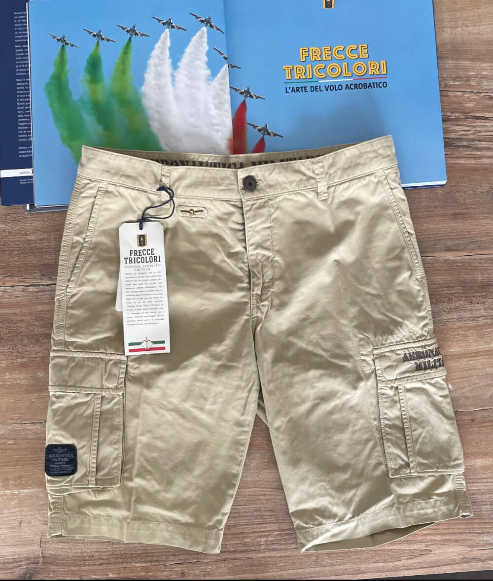 Pantaloncino Beige Uomo Aeronautica Militare Frecce Tricolori | Stile e Comfort