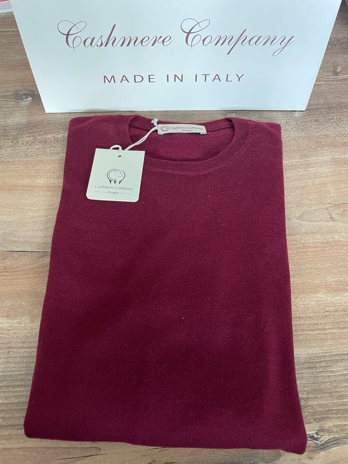 Cashmere Company maglia uomo girocollo Bordeaux cashmere lana