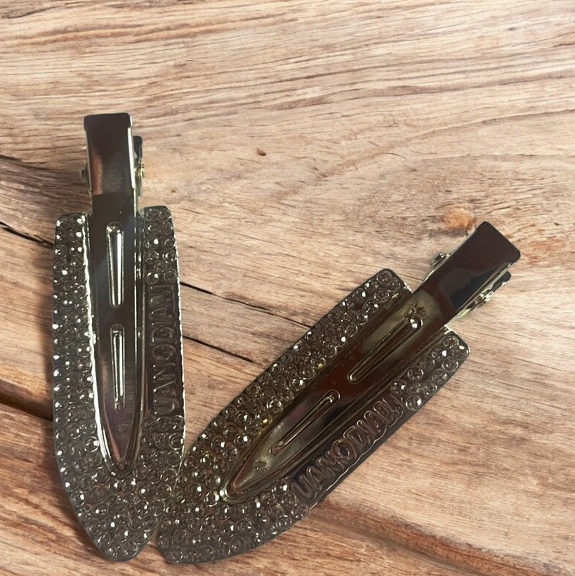 Fermagli Capelli Donna Acciaio con Strass - Set 2 Mollette Eleganti
