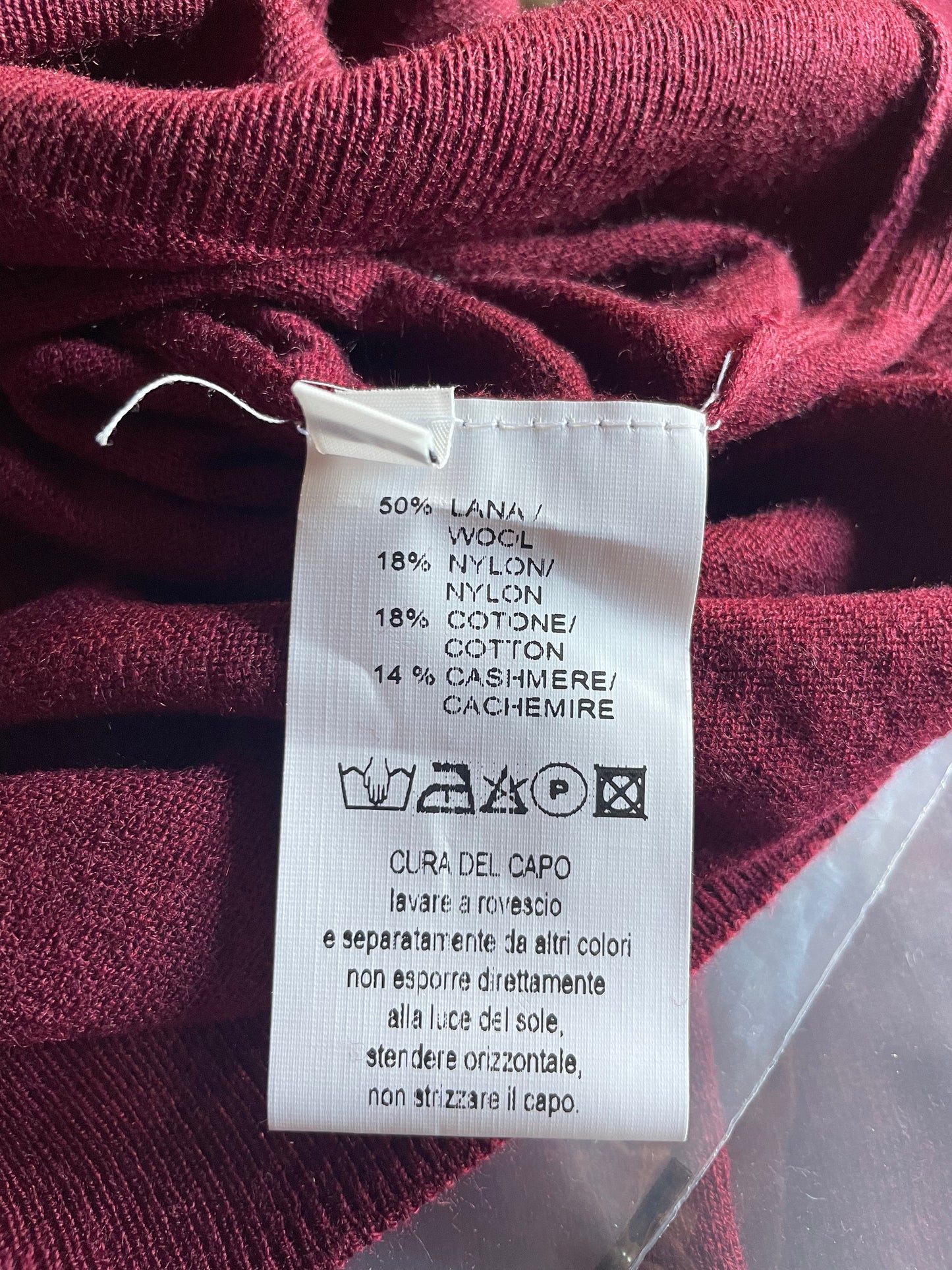 Cashmere Company maglia uomo girocollo Bordeaux cashmere lana