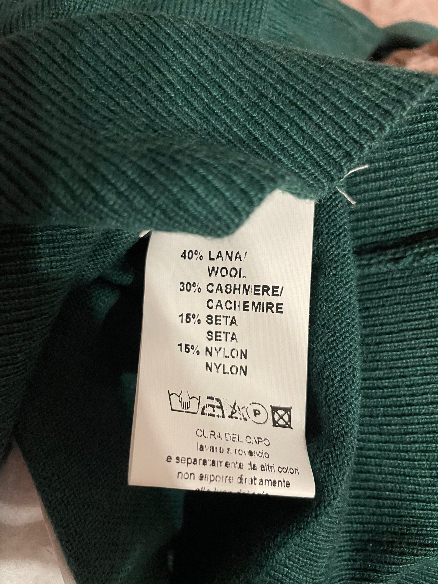 Maglia Uomo Cashmere Verde Girocollo - Cashmere Company Lana e Seta Made in Italy
