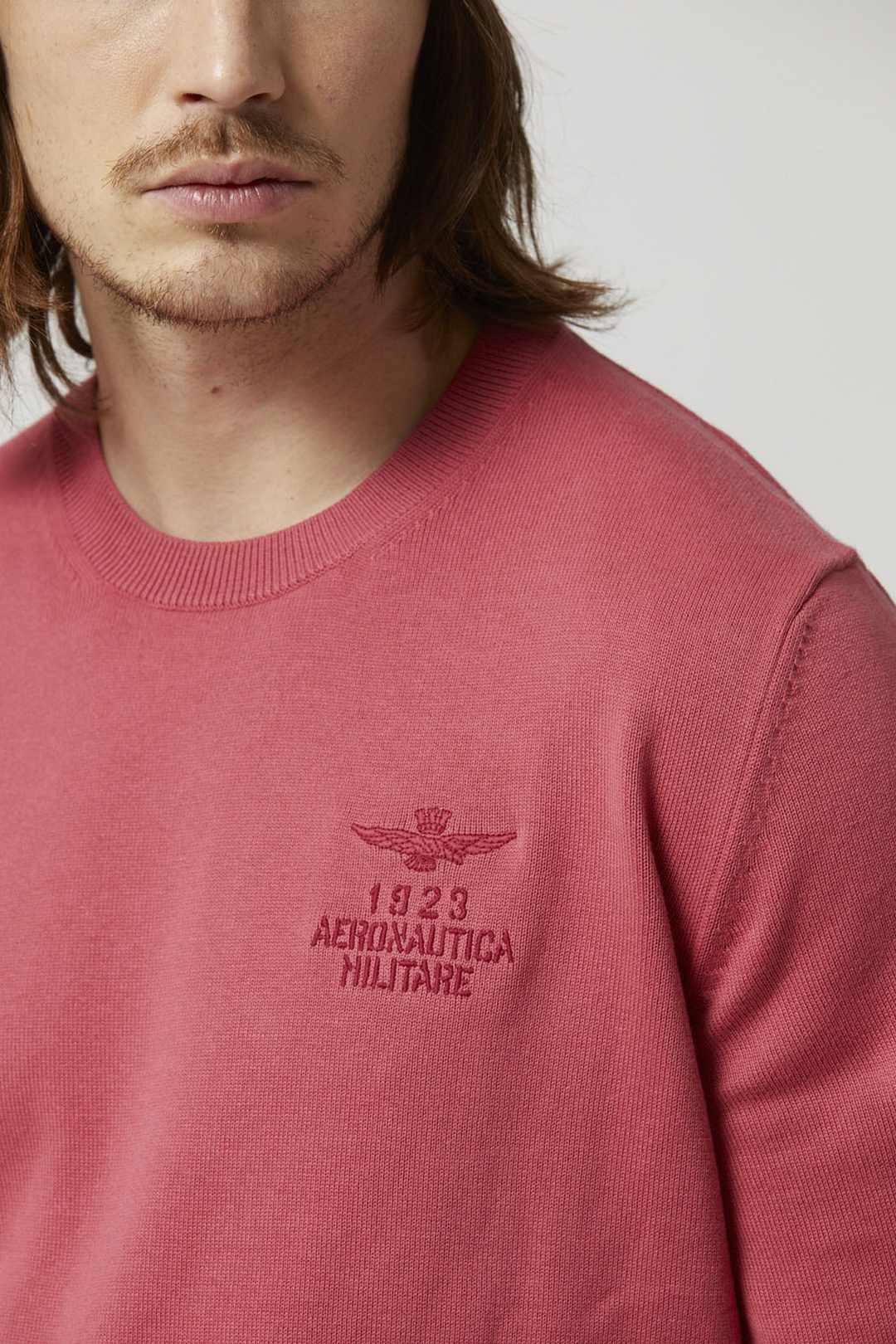 Aeronautica Militare Maglione Uomo Rosso Corallo sc-50% cotone