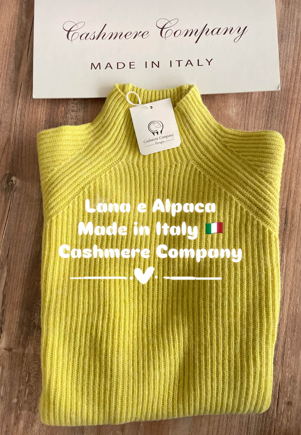 Maglia Donna Giallo Lime Dolcevita - Costa Inglese Lana Made in Italy