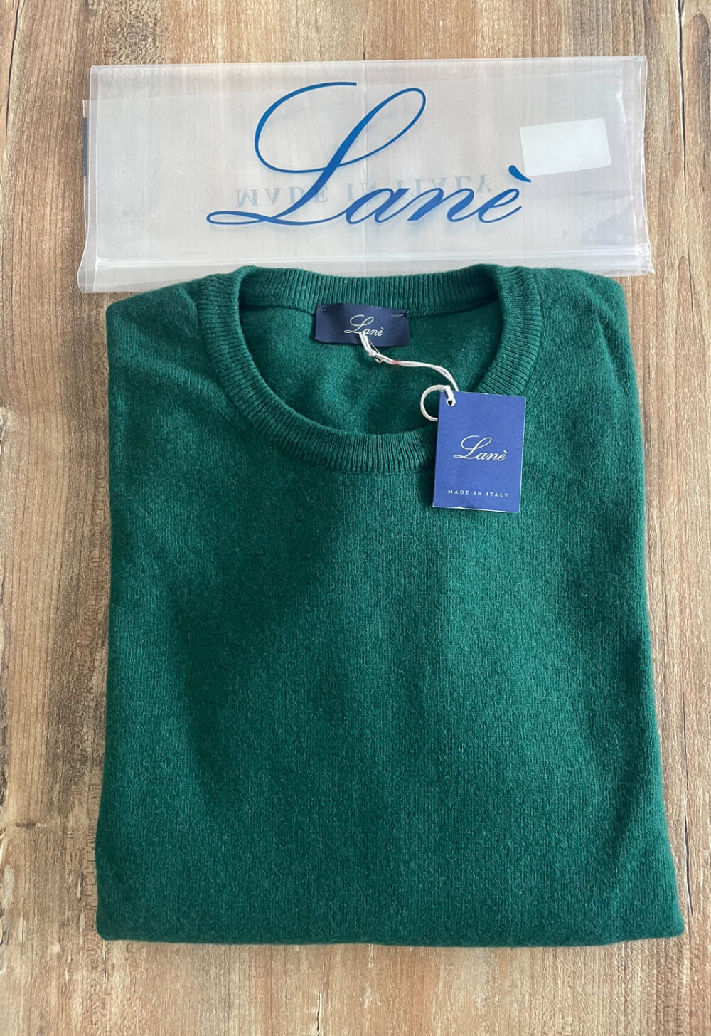 Maglia Uomo Cashmere Lana Verde Inglese Girocollo Lanè Made in Italy