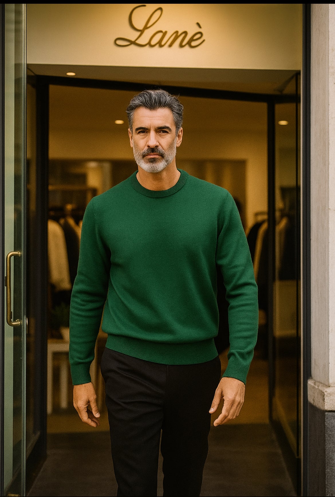 Maglia Uomo Sottogiacca Cashmere e Lana Verde Inglese - Eleganza Made in Italy