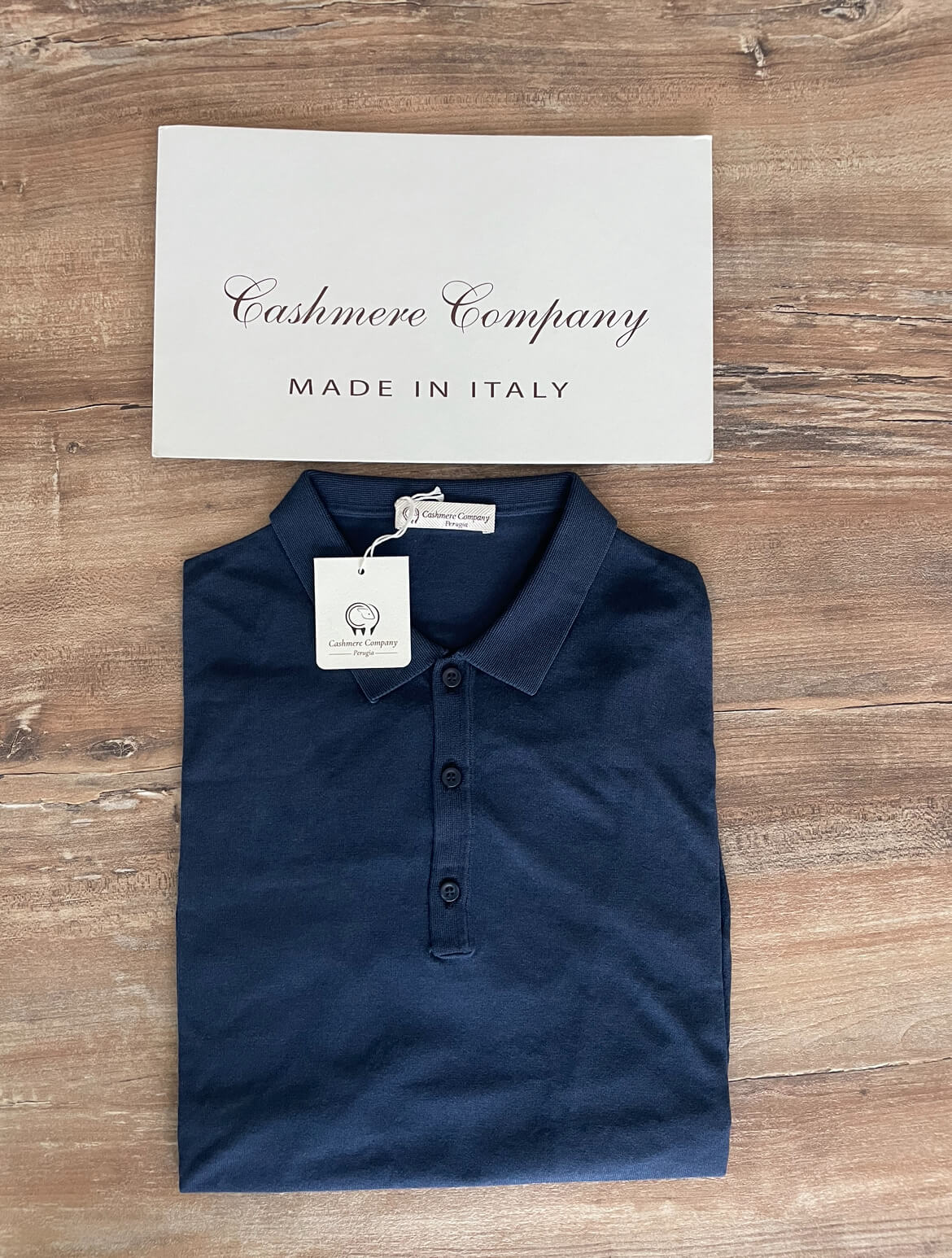 Polo uomo blu lino e cotone manica corta made in italy Cashmere Company