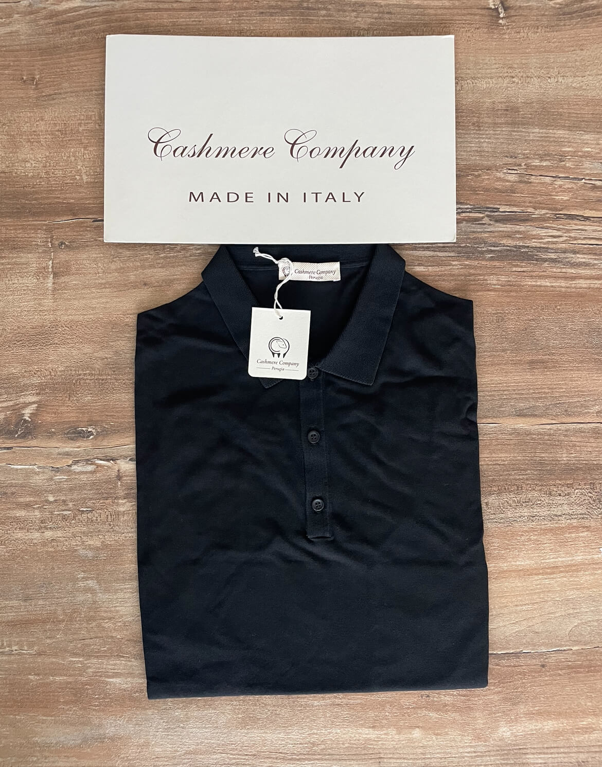Polo uomo nero lino e cotone manica corta made in italy