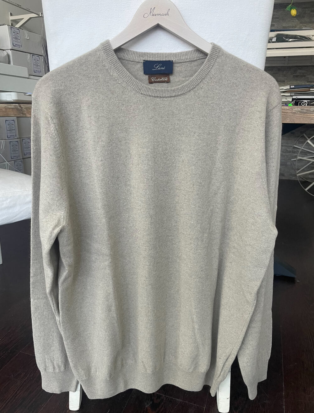 Pullover cashmere e lana uomo girocollo canapa made in Italy Lanè