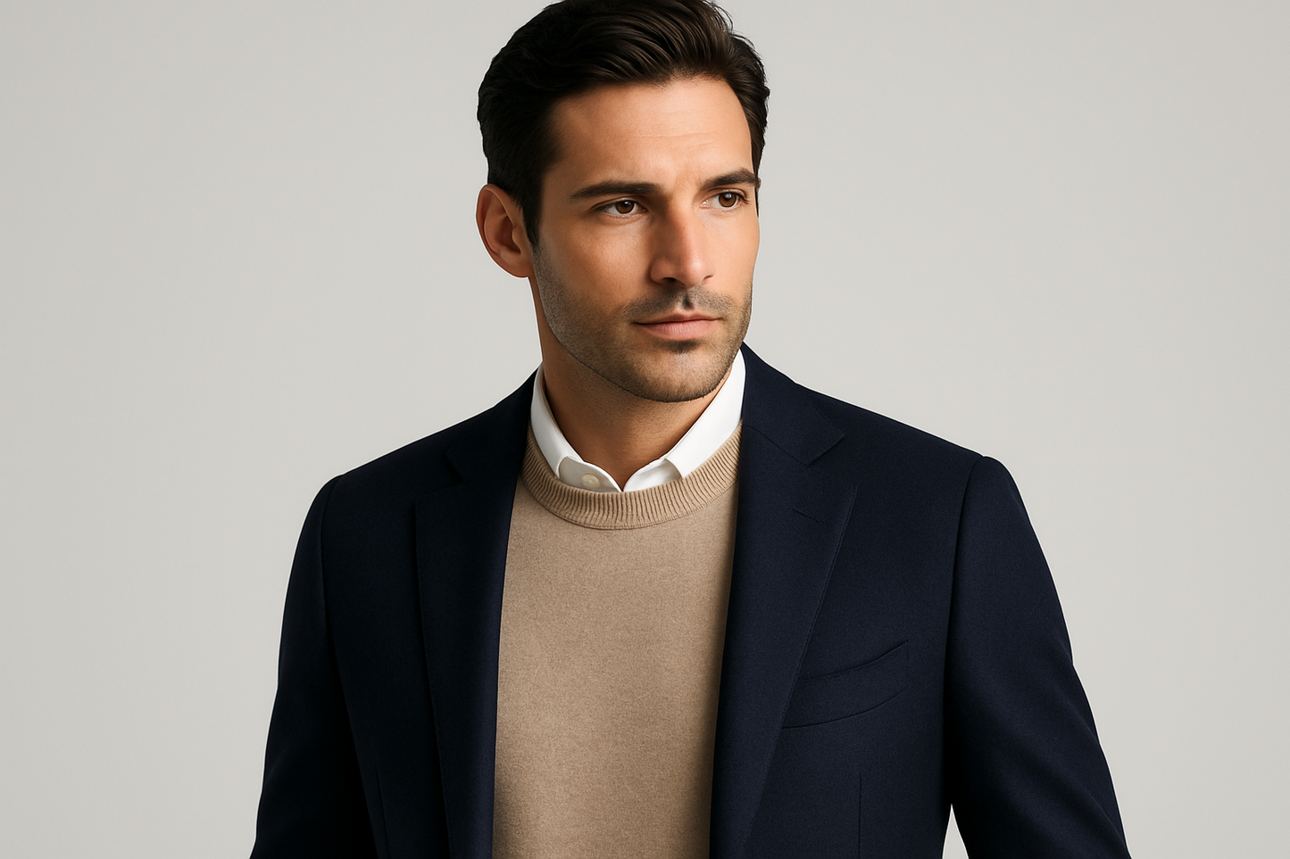 Pullover sottogiacca cashmere e lana uomo girocollo Lanè made in Italy