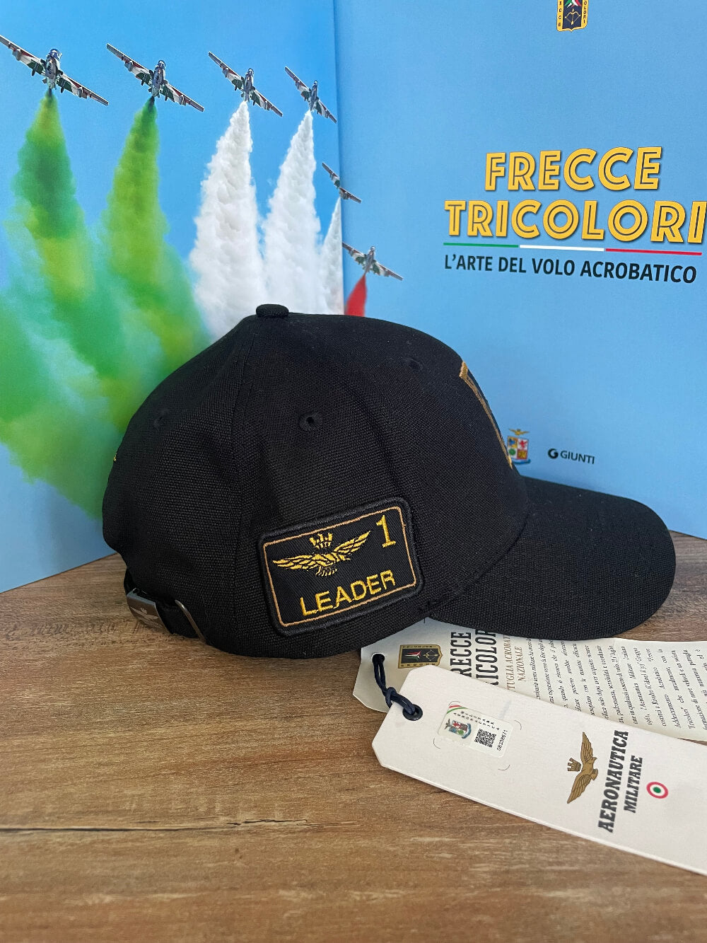 Cappellino Uomo Aeronautica Militare Frecce Tricolori - Cotone Nero con Visiera