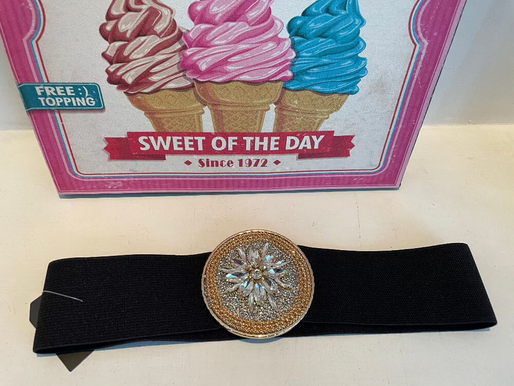 cintura gioiello nero a molla