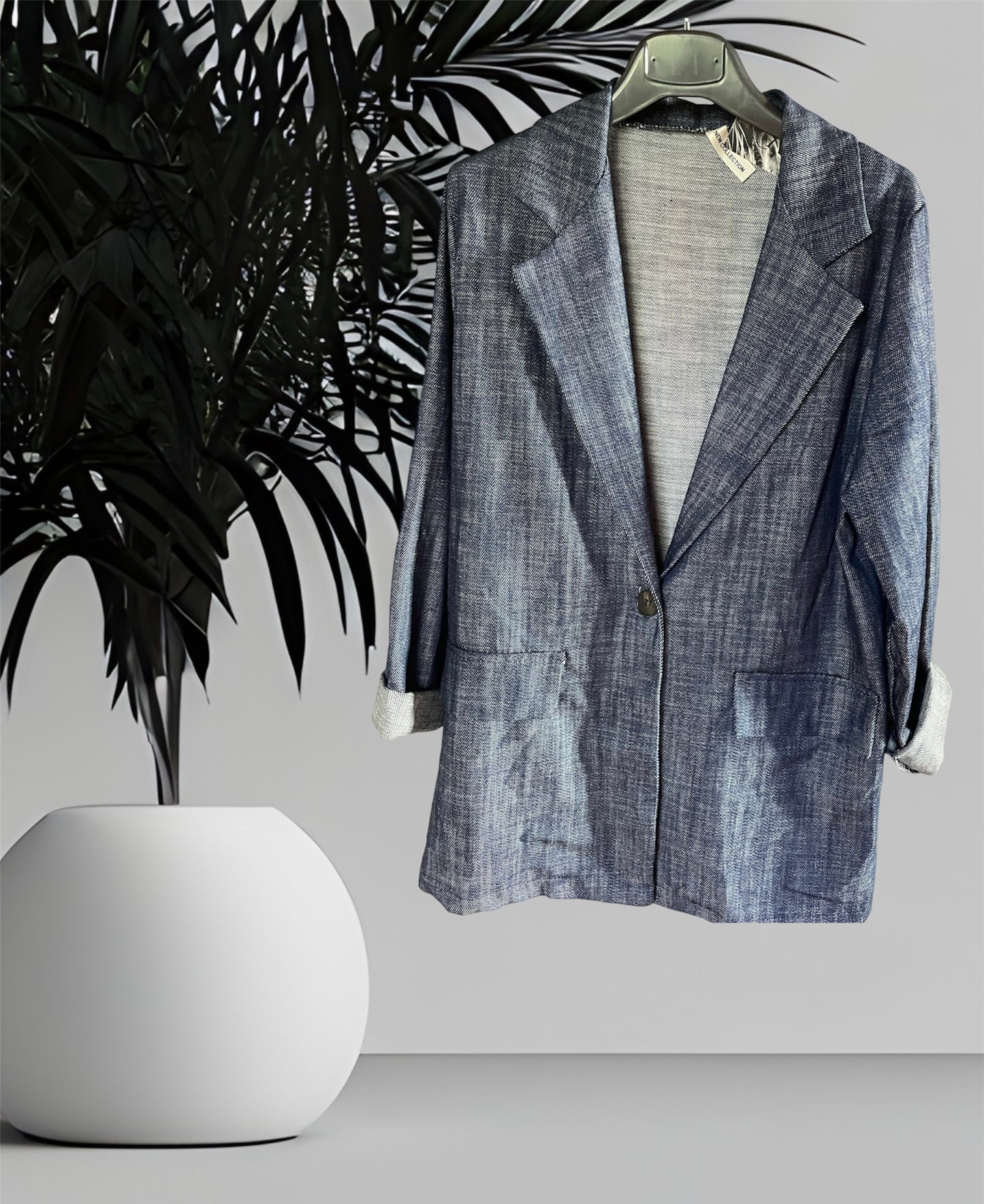 Blazer Donna Jeans Scuro Denim - Giacca Elegante Casual Made in Italy