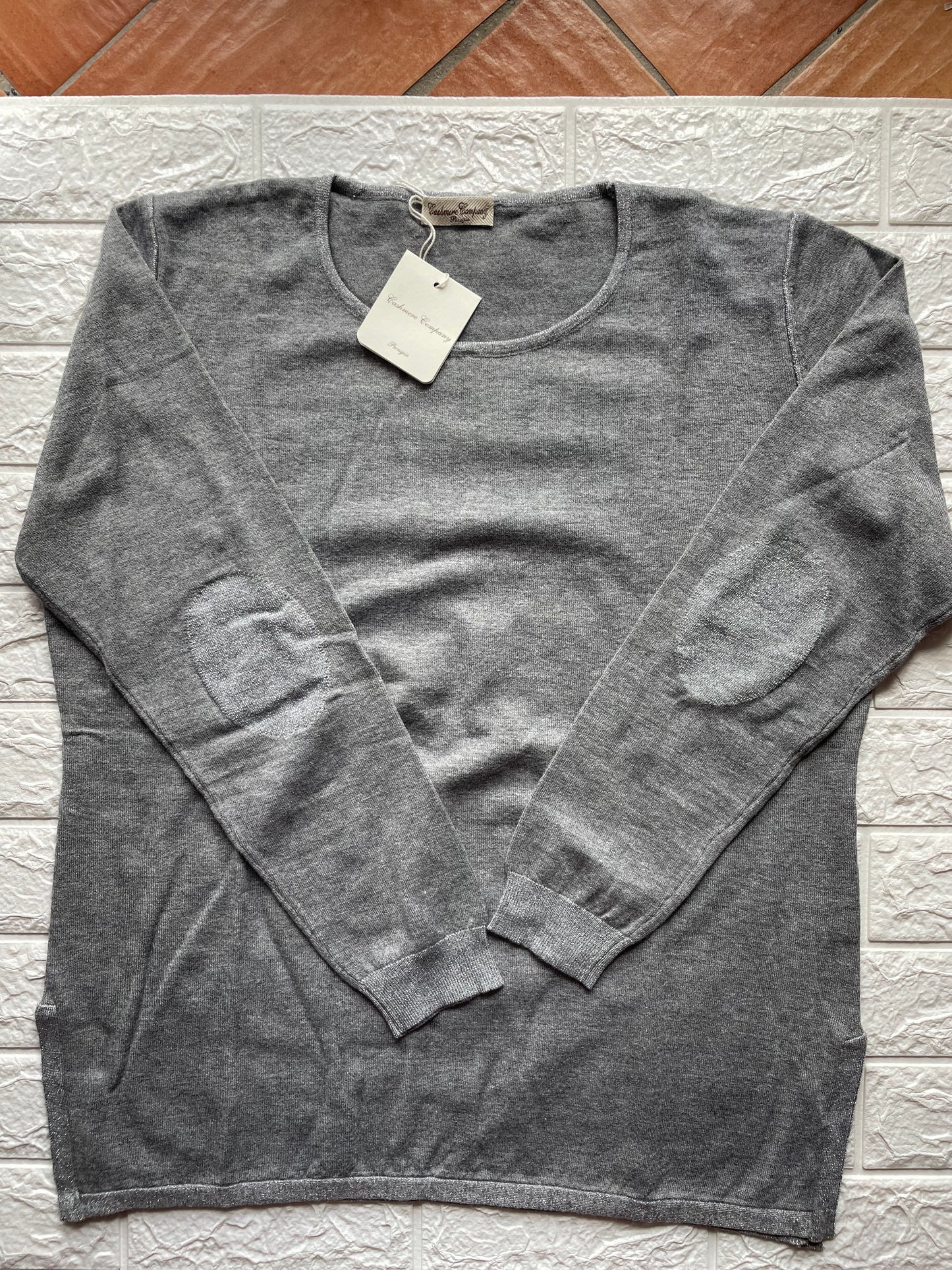 Cashmere Company maglia donna girocollo grigio sc-50% maxi lurex