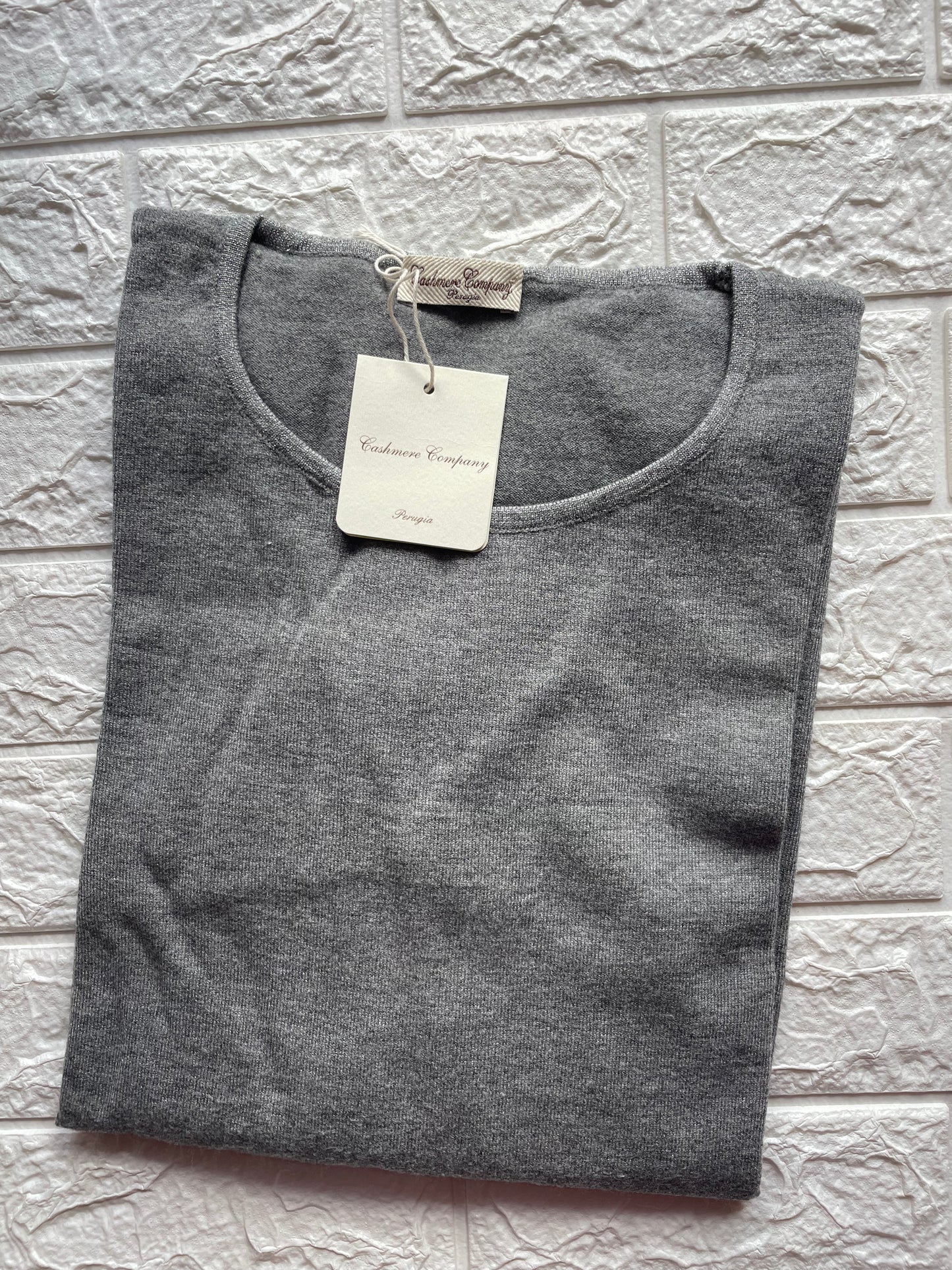 Cashmere Company maglia donna girocollo grigio sc-50% maxi lurex