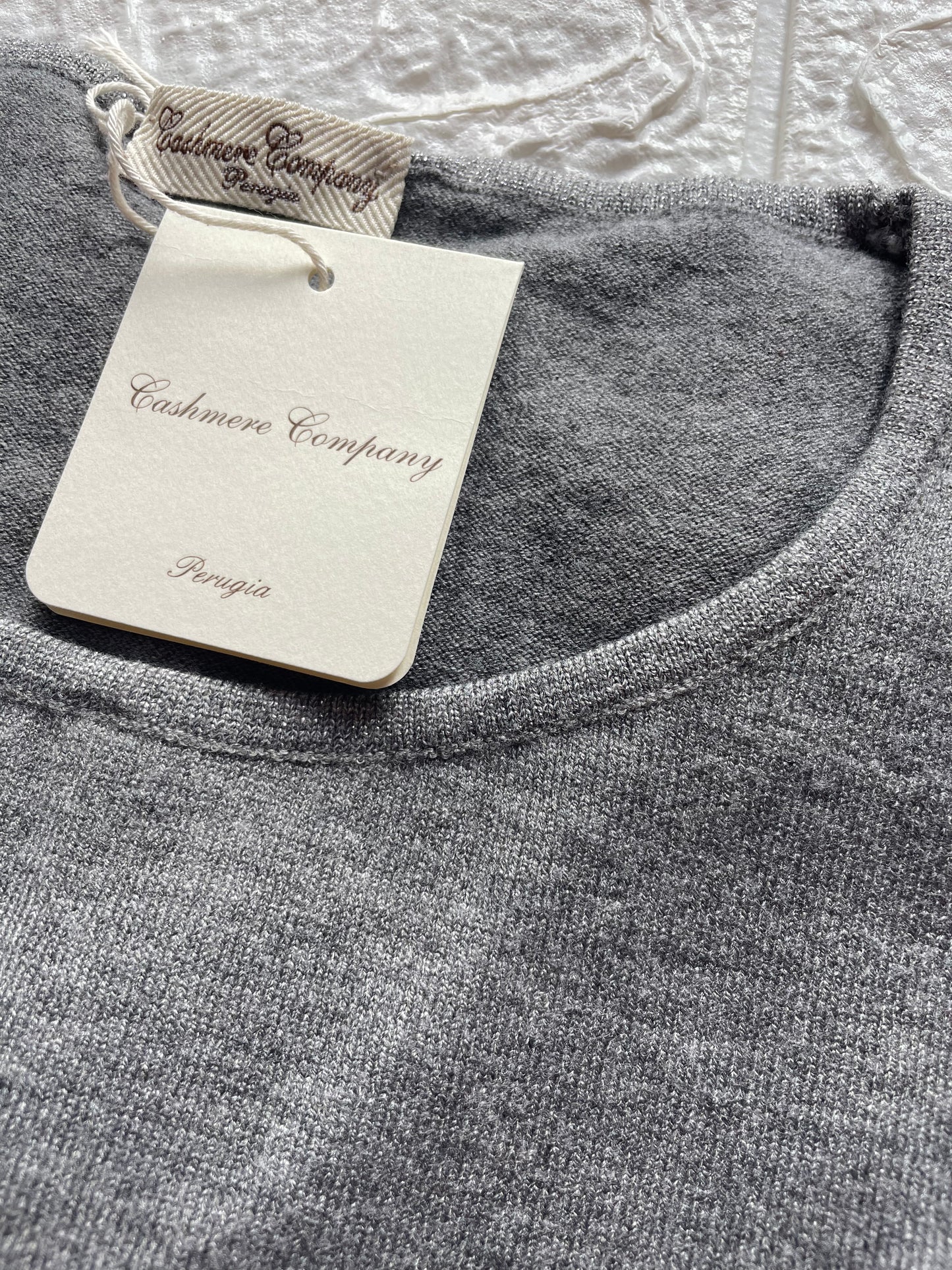Cashmere Company maglia donna girocollo grigio sc-50% maxi lurex