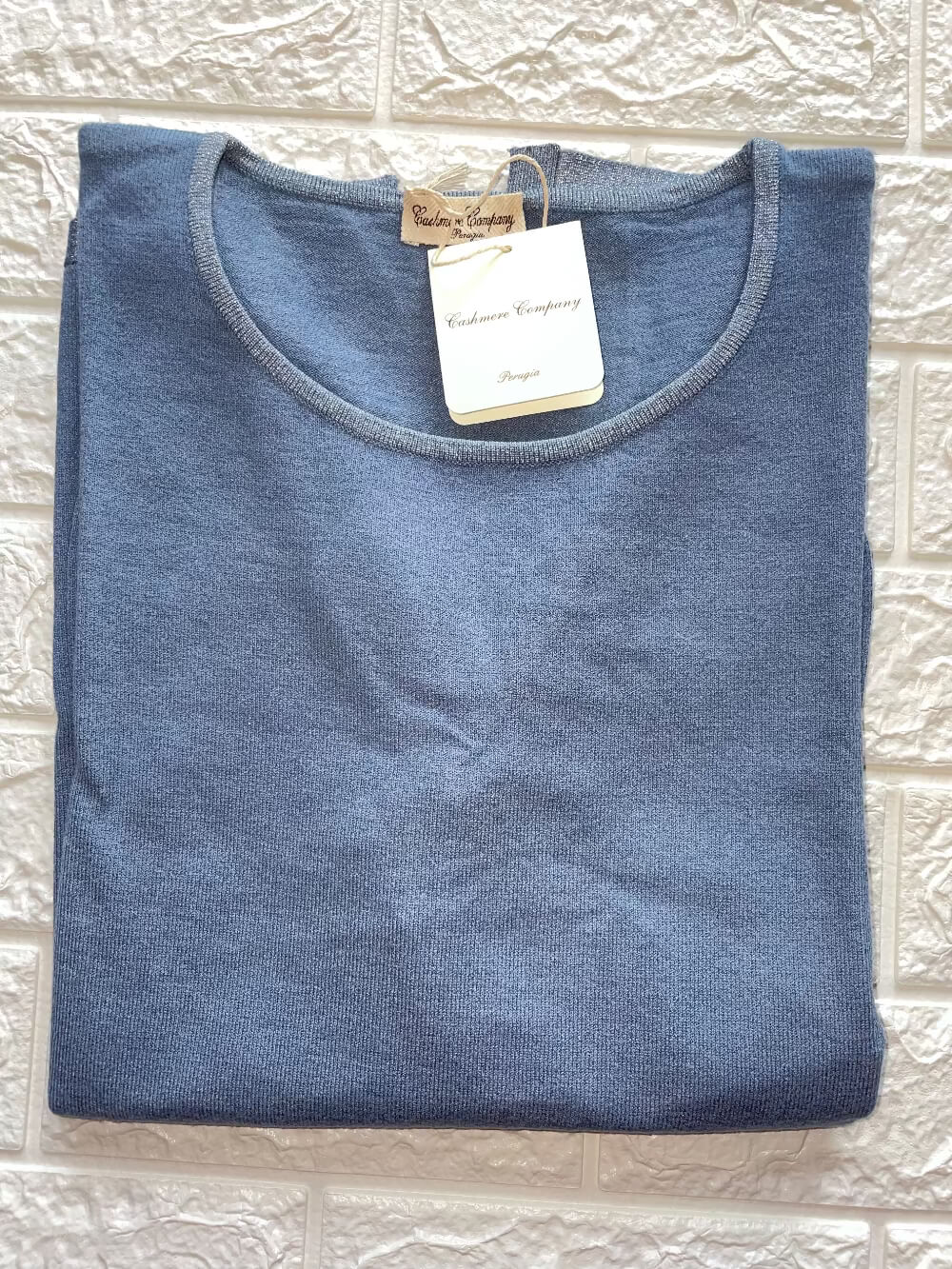 Cashmere Company maglia donna girocollo azzurro sc-50%maxi lurex