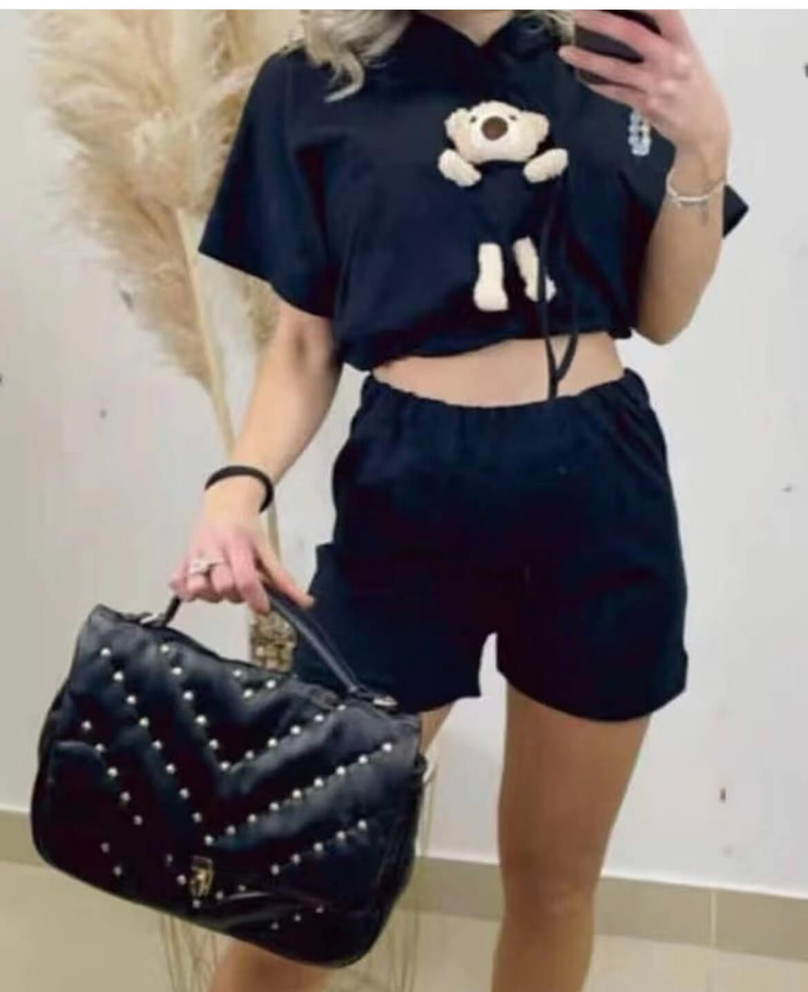 Tuta Donna Teddy - Completo Felpa Cappuccio + Short - Sconto 50%