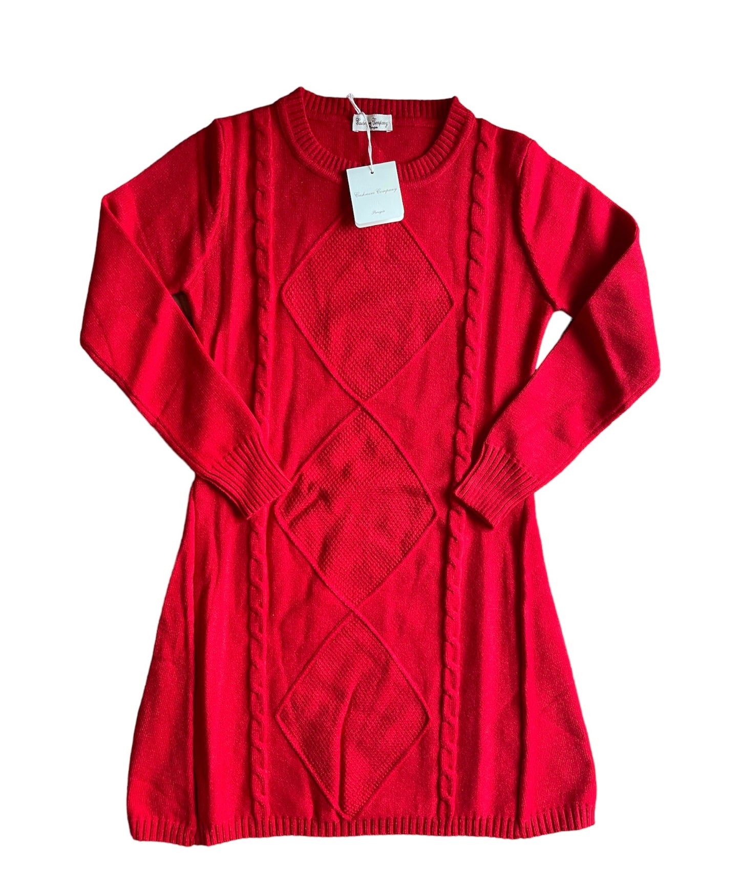Cashmere Company: Vestito Corto Rosso Donna, Lana e Cashmere, Elegante, Made in Italy