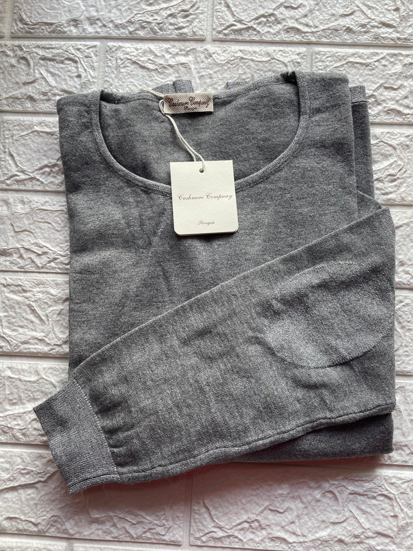 Cashmere Company maglia donna girocollo grigio sc-50% maxi lurex