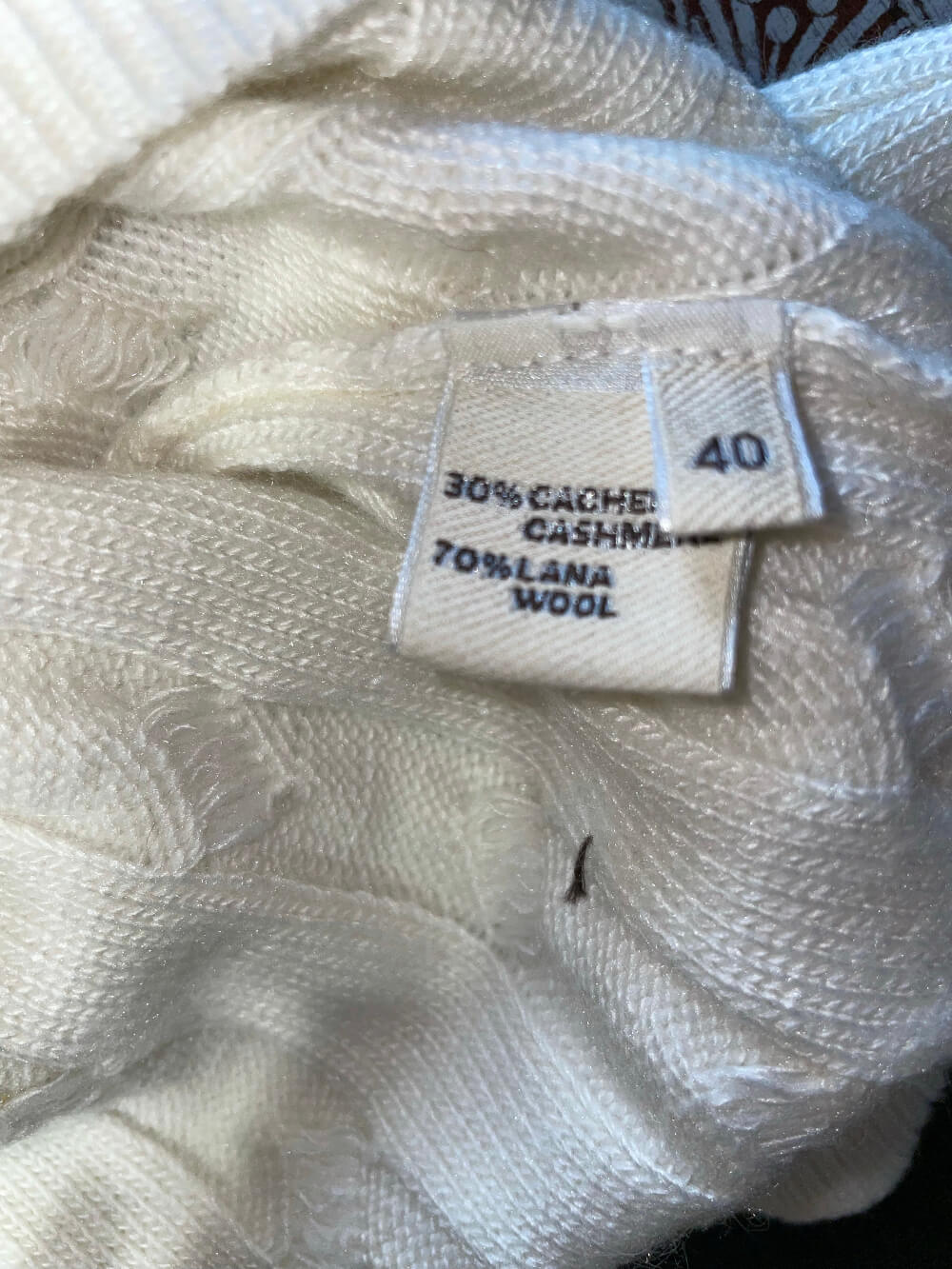 Cashmere Company Maglia donna dolcevita trecce bianco collo alto