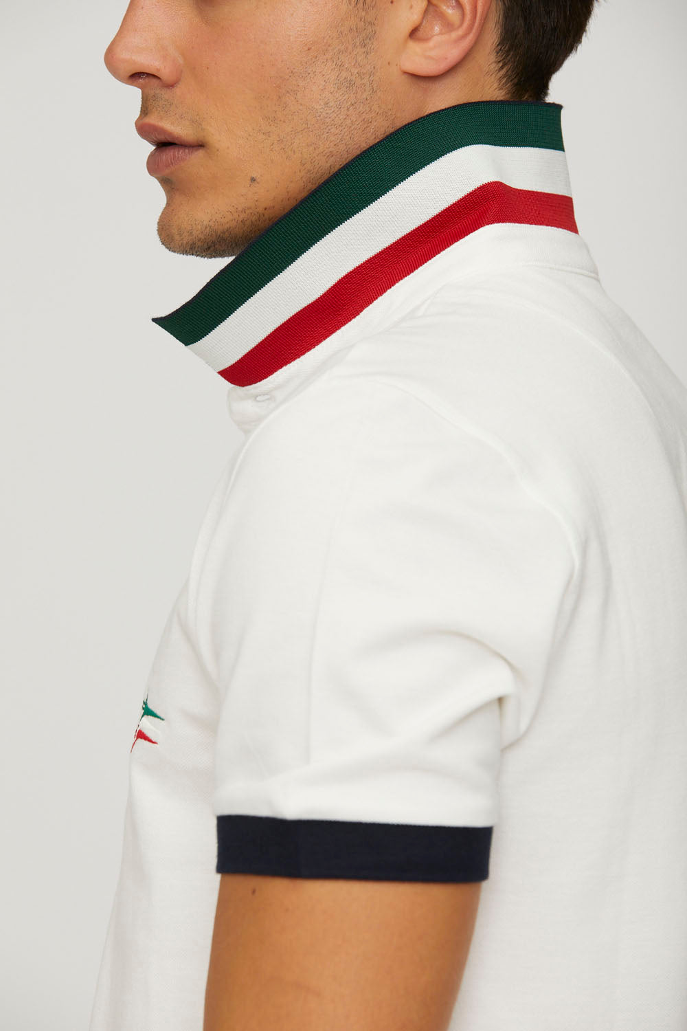 Polo Uomo Bianca Aeronautica Militare Frecce Tricolori Cotone Premium