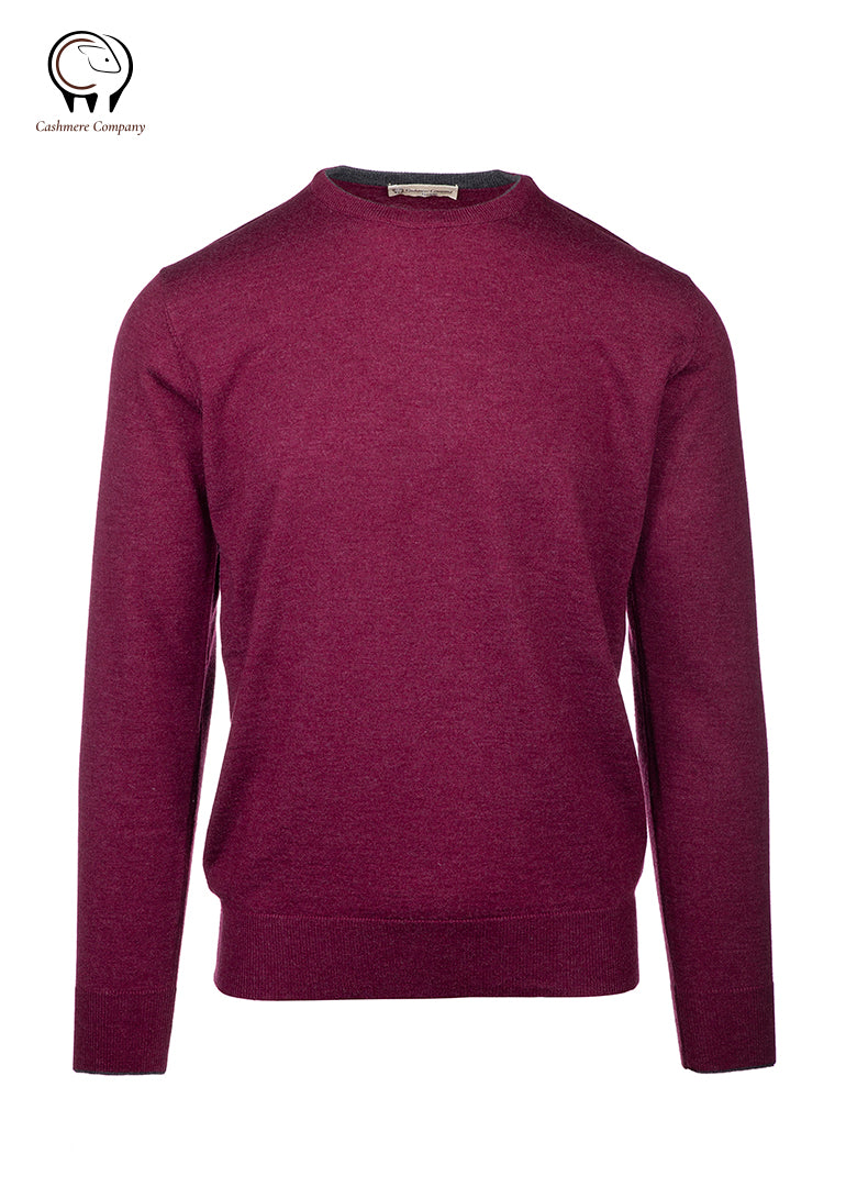 Cashmere Company maglia uomo girocollo Bordeaux cashmere lana