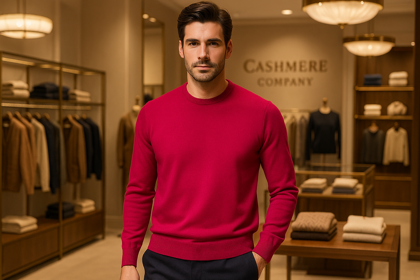 Maglia fucsia Cashmere Company - modello moro in boutique
