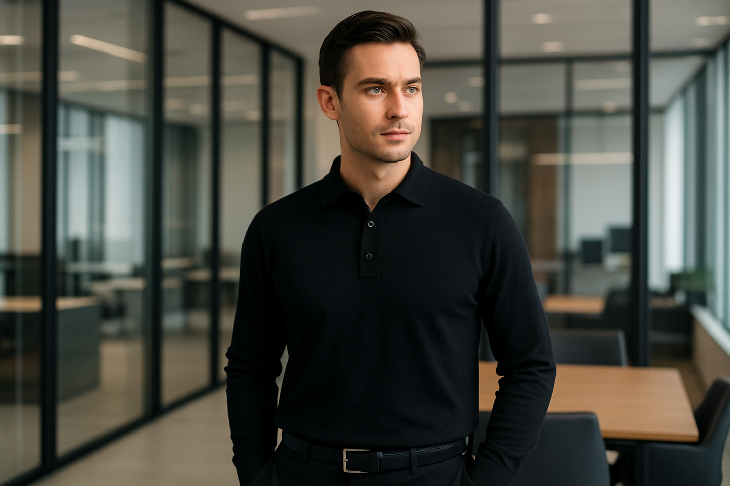 Maglia nera professionale - modello uomo